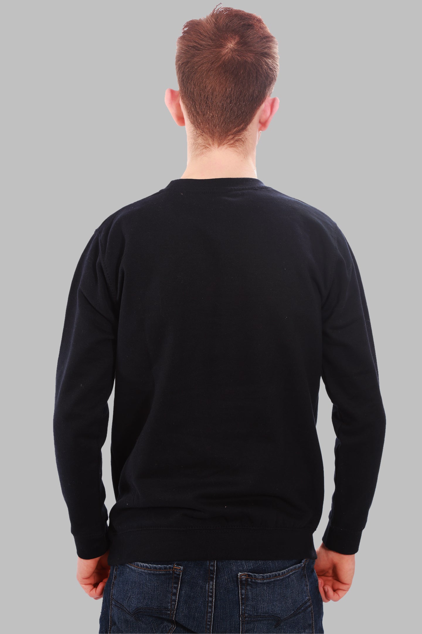 BOYS BLACK TAYLOR WADE SWEATSHIRT WITH WHITE ORNAMENTAL PRINT LOGO