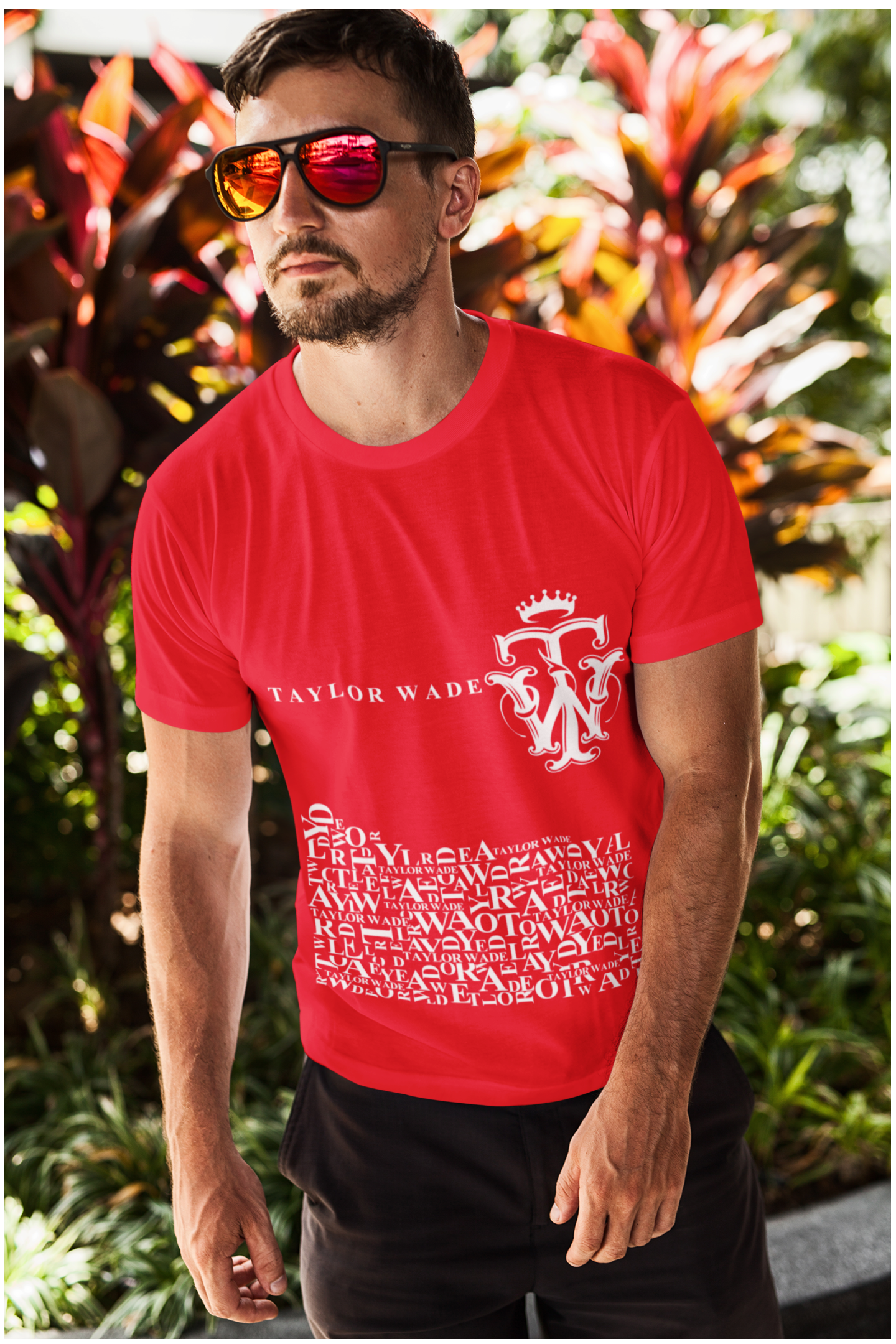 Men's Taylor Wade Full Print Grey T-Shirt