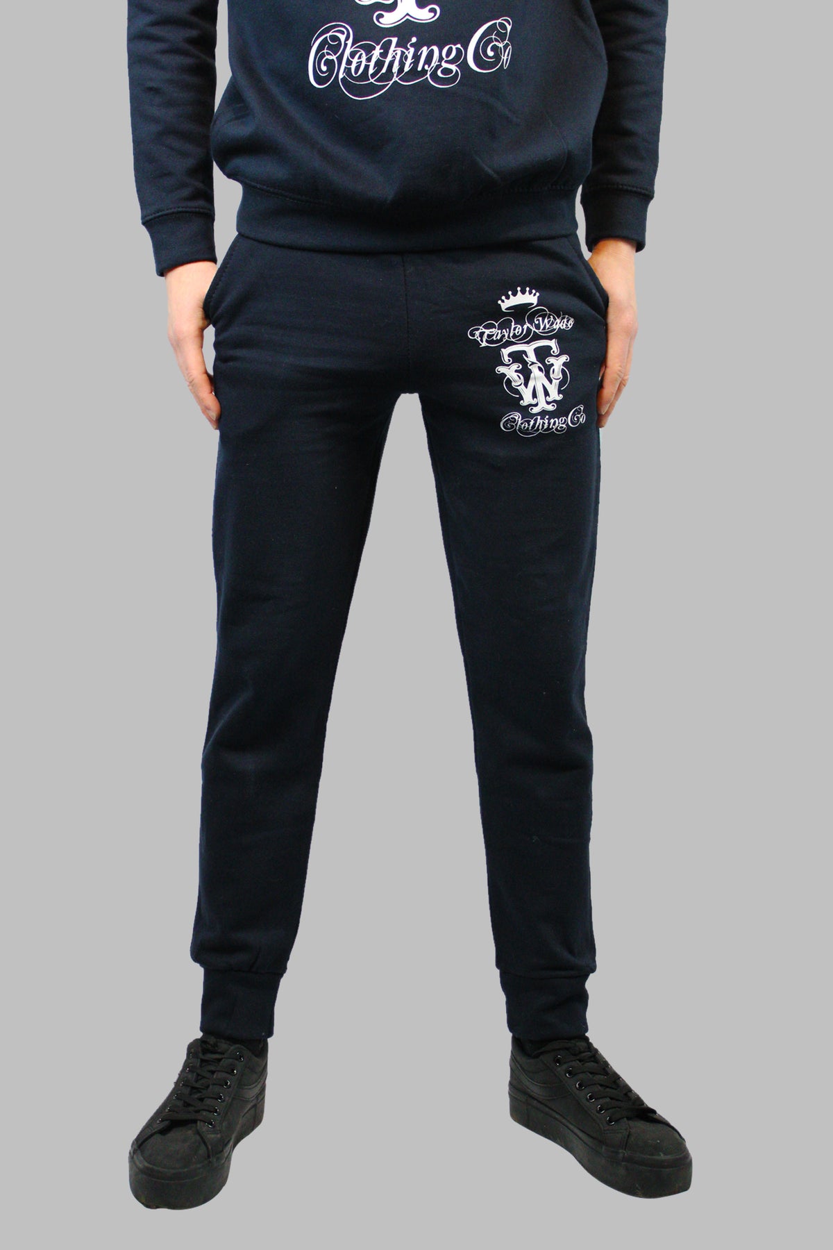 Boys Ornamental Print French Navy Tracksuit.