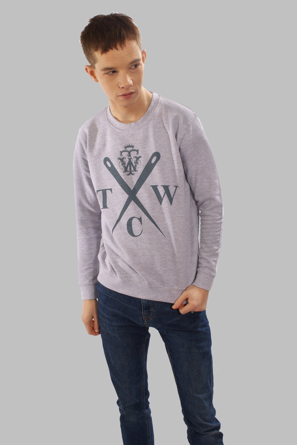 TAYLOR WADE BOYS GREY NEEDLES SWEATSHIRT