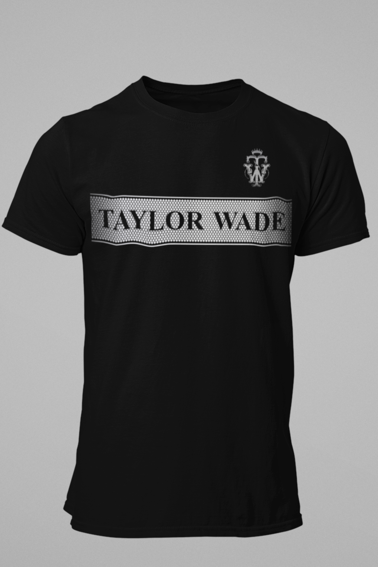 Men's Honeycomb silver print Black T-Shirt