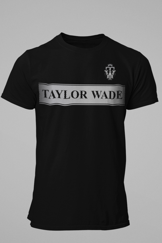 Men's Honeycomb silver print Black T-Shirt