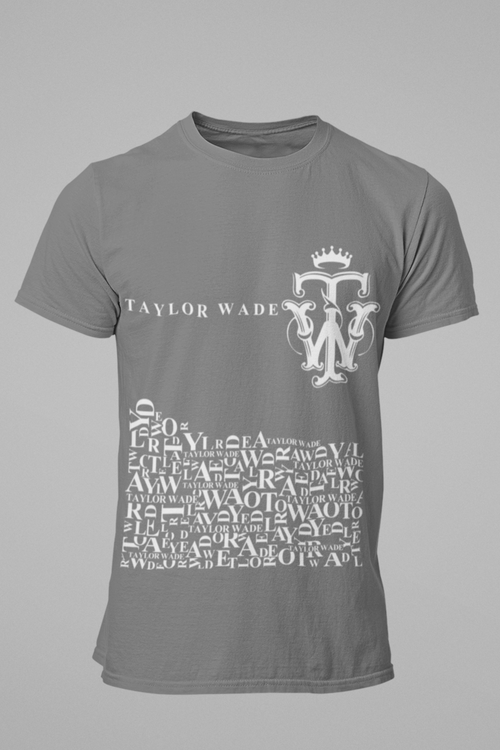 men's Taylor Wade Grey tshirt with white print .jpeg 