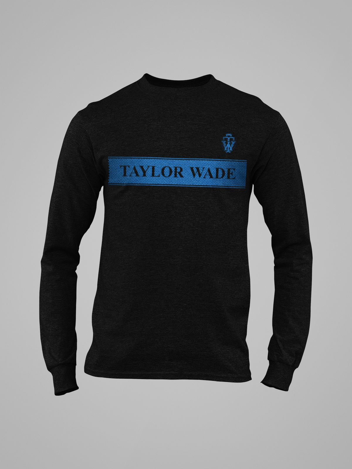 BOYS BLACK TAYLOR WADE SWEATSHIRT WITH BLUE HONEYCOMB LOGO