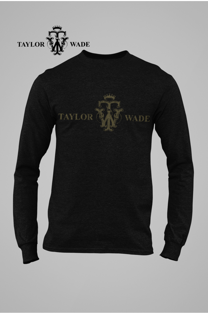 Taylor Wade Boys Black sweatshirt Words Logo
