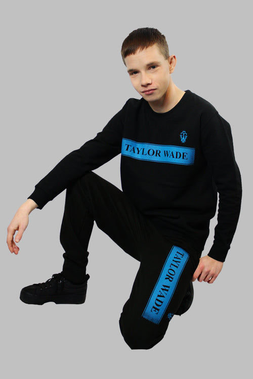 Taylor Wade Black Honeycomb Print Boys joggers